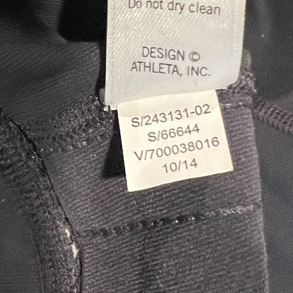 Athleta Women Black Tight White Side Stripe Ankle Zipper Workout Leggings Large - Picture 6 of 13